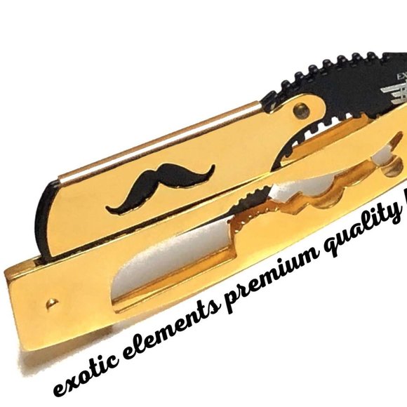 Gold & Black Straight Edge Shaving Razor - Picture 2 of 5